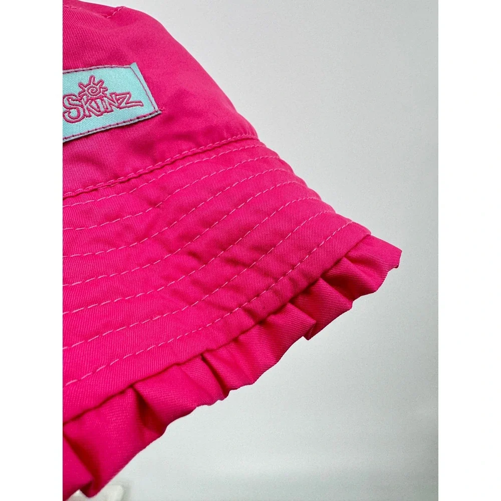 UV Skinz Sun Hat Kids S Pink Floral Ruffle UPF 50+ Bucket Swim Beach Girls